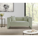 Meridian Everett Mint Chenille Fabric Loveseat IMAGE 2