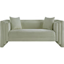 Meridian Everett Mint Chenille Fabric Loveseat IMAGE 3