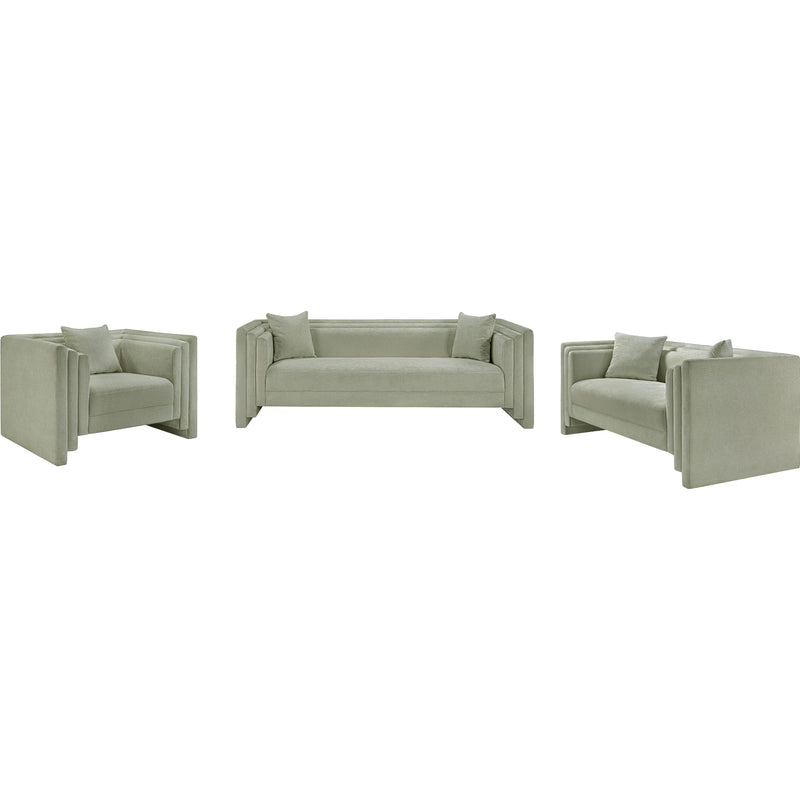 Meridian Everett Mint Chenille Fabric Loveseat IMAGE 9