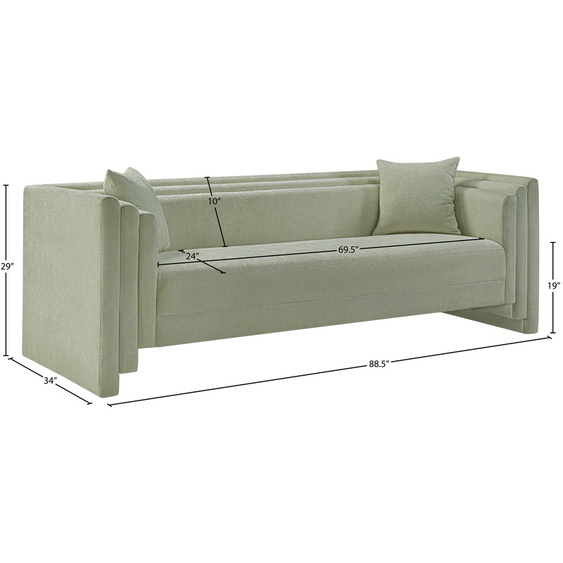 Meridian Everett Mint Chenille Fabric Sofa IMAGE 13