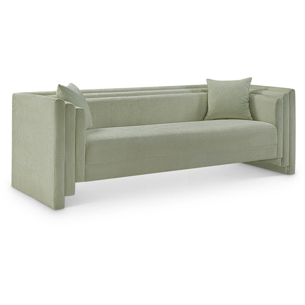 Meridian Everett Mint Chenille Fabric Sofa IMAGE 1