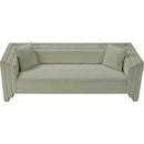 Meridian Everett Mint Chenille Fabric Sofa IMAGE 6