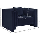 Meridian Everett Navy Chenille Fabric Chair IMAGE 11