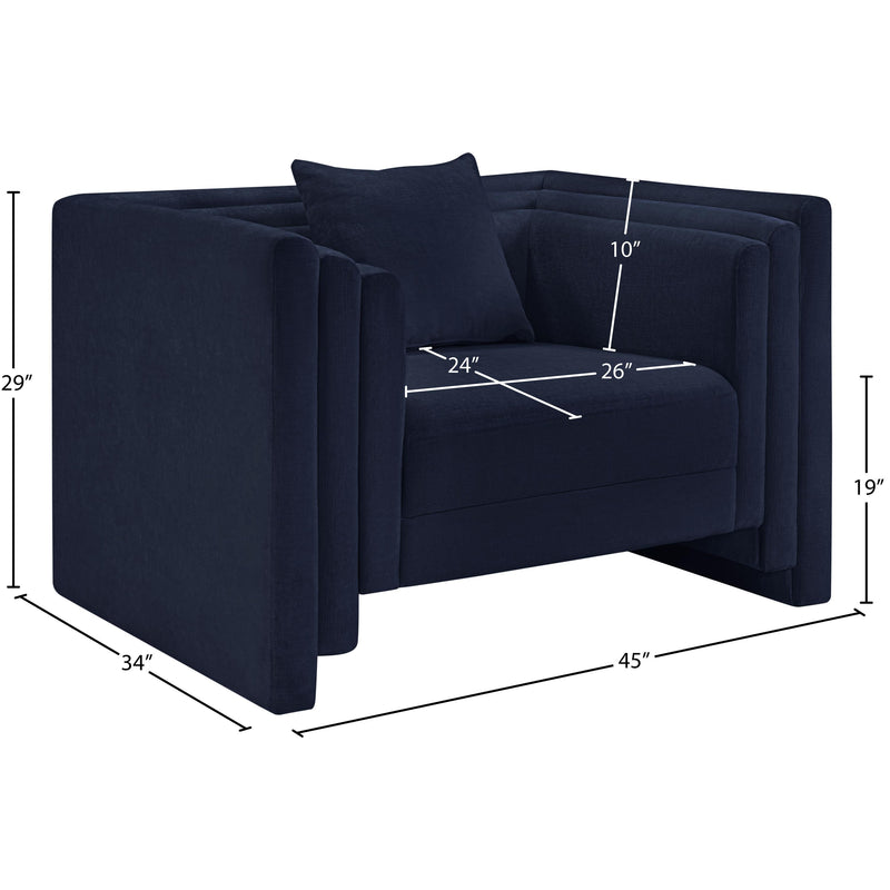Meridian Everett Navy Chenille Fabric Chair IMAGE 11