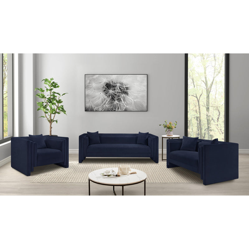 Meridian Everett Navy Chenille Fabric Chair IMAGE 13