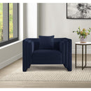 Meridian Everett Navy Chenille Fabric Chair IMAGE 2
