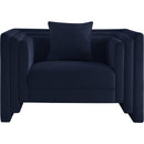 Meridian Everett Navy Chenille Fabric Chair IMAGE 3