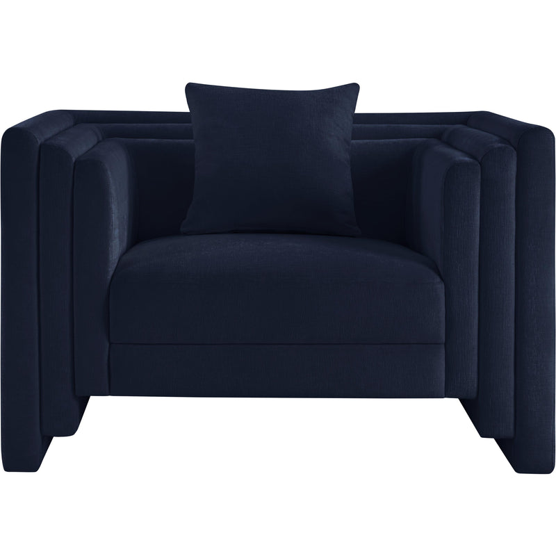 Meridian Everett Navy Chenille Fabric Chair IMAGE 3