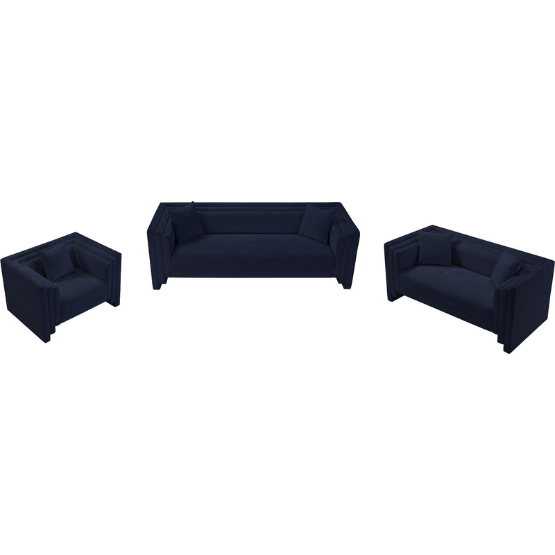 Meridian Everett Navy Chenille Fabric Chair IMAGE 9
