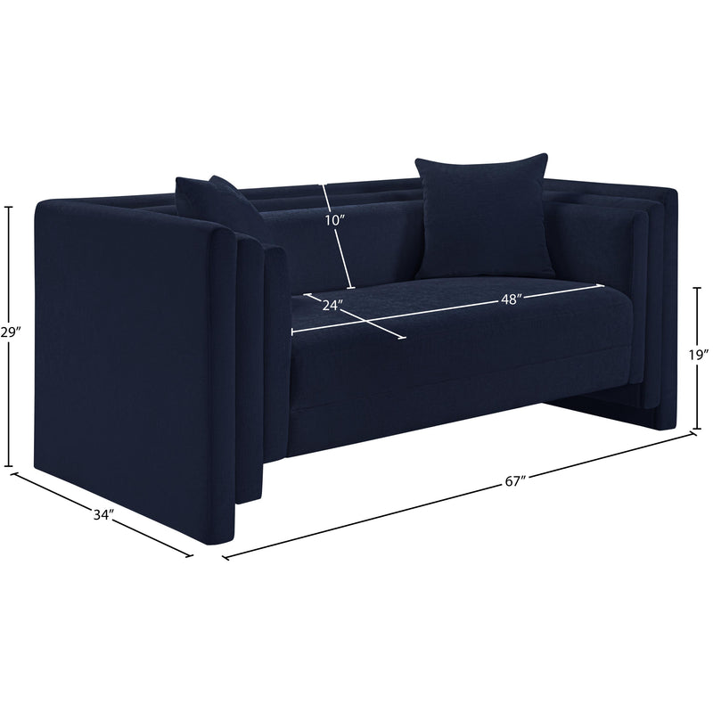 Meridian Everett Navy Chenille Fabric Loveseat IMAGE 12