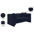 Meridian Everett Navy Chenille Fabric Loveseat IMAGE 13