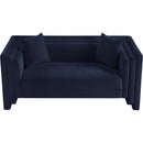 Meridian Everett Navy Chenille Fabric Loveseat IMAGE 6