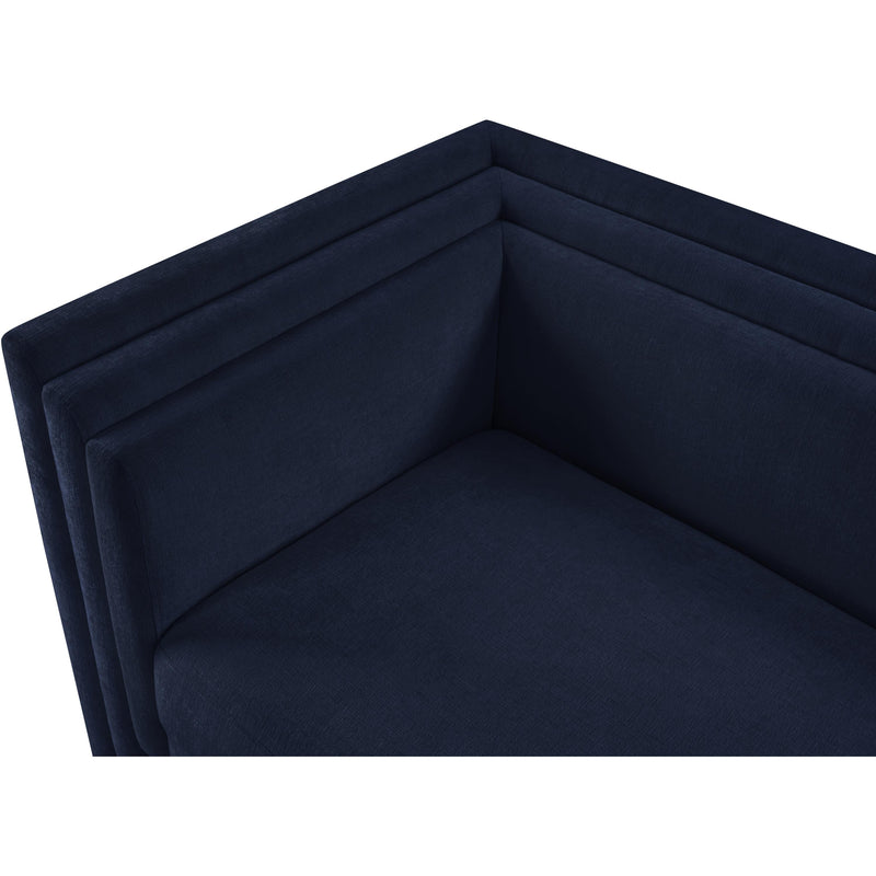 Meridian Everett Navy Chenille Fabric Loveseat IMAGE 8
