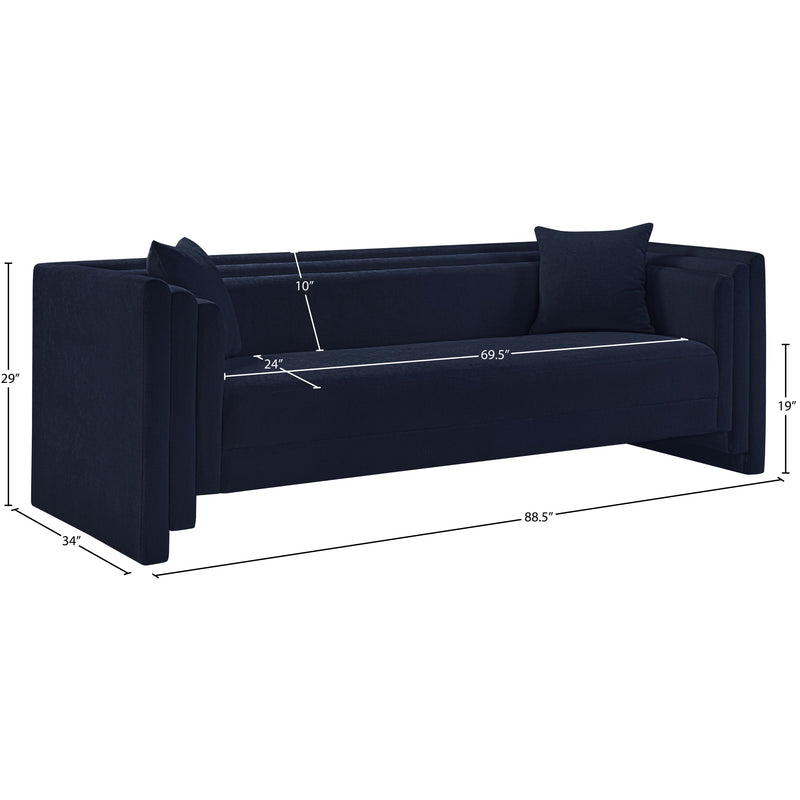 Meridian Everett Navy Chenille Fabric Sofa IMAGE 13