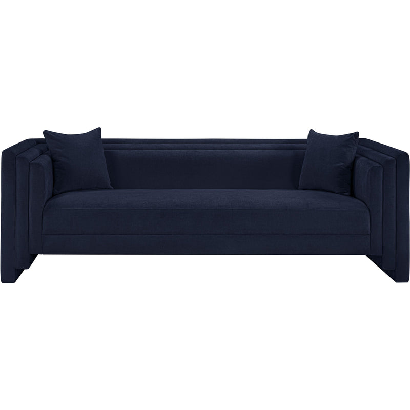 Meridian Everett Navy Chenille Fabric Sofa IMAGE 3