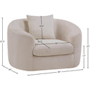 Meridian Penelope Beige Chenille Fabric Chair IMAGE 12