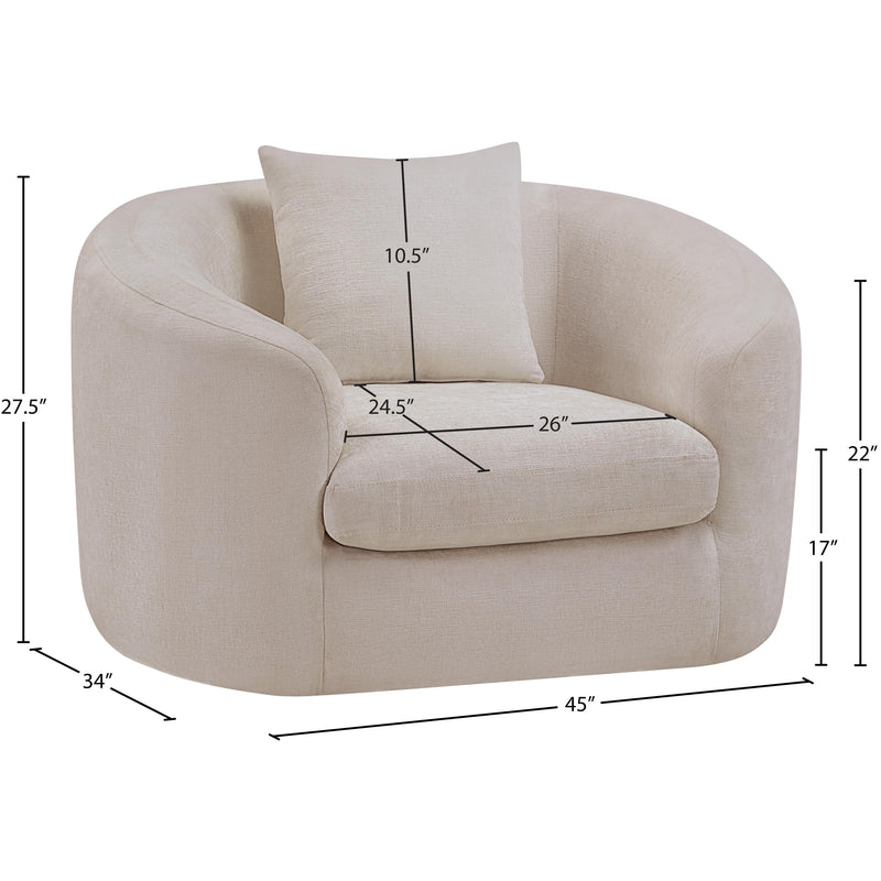 Meridian Penelope Beige Chenille Fabric Chair IMAGE 12