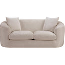 Meridian Penelope Beige Chenille Fabric Loveseat IMAGE 3