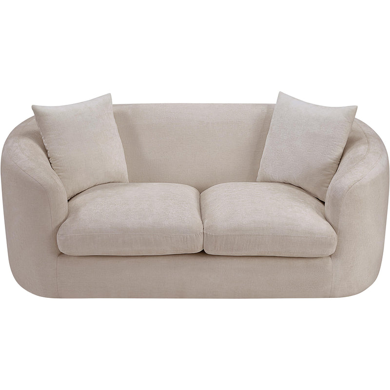 Meridian Penelope Beige Chenille Fabric Loveseat IMAGE 6