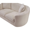 Meridian Penelope Beige Chenille Fabric Loveseat IMAGE 9