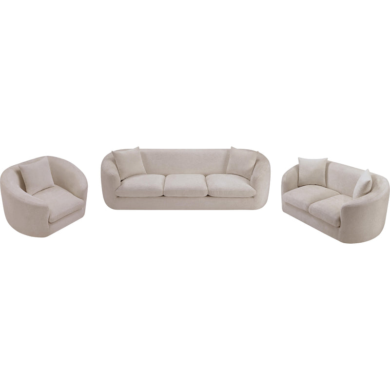 Meridian Penelope Beige Chenille Fabric Sofa IMAGE 12