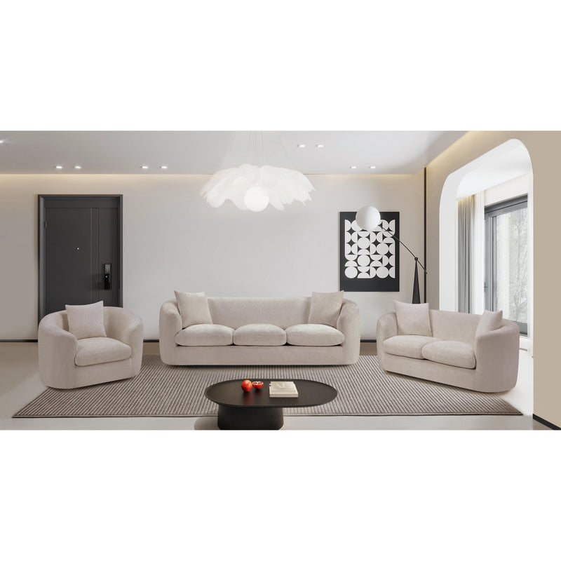 Meridian Penelope Beige Chenille Fabric Sofa IMAGE 16