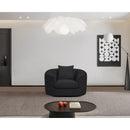 Meridian Penelope Black Chenille Fabric Chair IMAGE 2