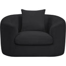 Meridian Penelope Black Chenille Fabric Chair IMAGE 3