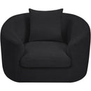 Meridian Penelope Black Chenille Fabric Chair IMAGE 6