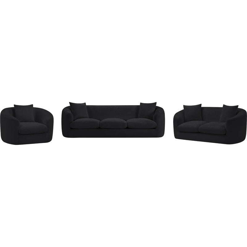 Meridian Penelope Black Chenille Fabric Loveseat IMAGE 11