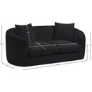Meridian Penelope Black Chenille Fabric Loveseat IMAGE 14