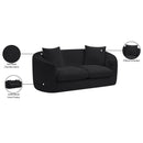 Meridian Penelope Black Chenille Fabric Loveseat IMAGE 15