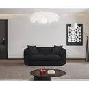 Meridian Penelope Black Chenille Fabric Loveseat IMAGE 2