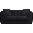 Meridian Penelope Black Chenille Fabric Loveseat IMAGE 3