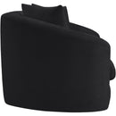 Meridian Penelope Black Chenille Fabric Loveseat IMAGE 4