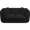 Meridian Penelope Black Chenille Fabric Loveseat IMAGE 6