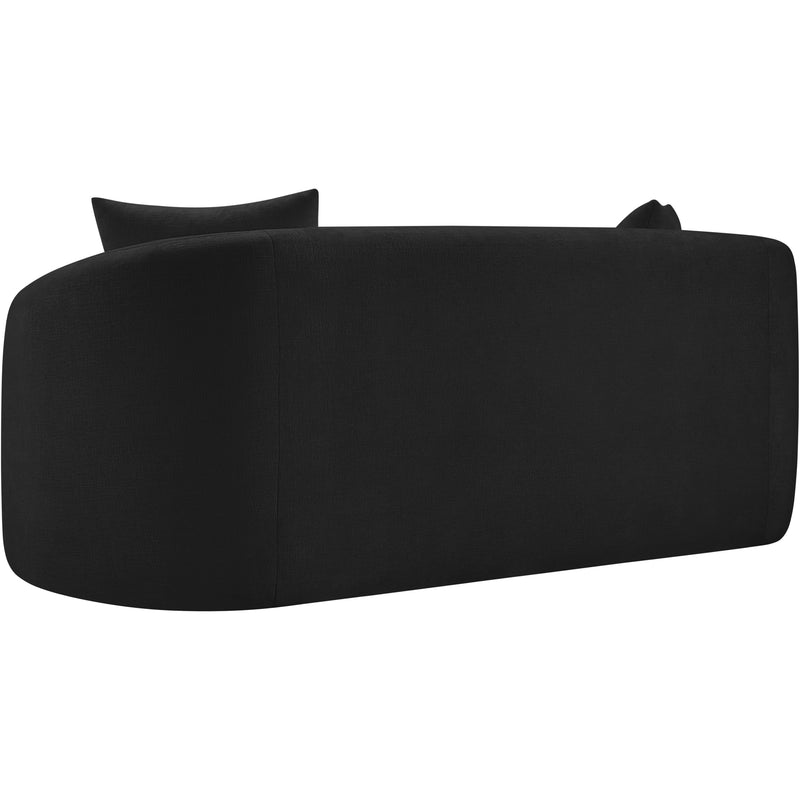 Meridian Penelope Black Chenille Fabric Loveseat IMAGE 7