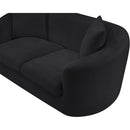 Meridian Penelope Black Chenille Fabric Loveseat IMAGE 9