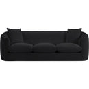 Meridian Penelope Black Chenille Fabric Sofa IMAGE 3