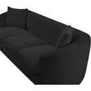 Meridian Penelope Black Chenille Fabric Sofa IMAGE 9