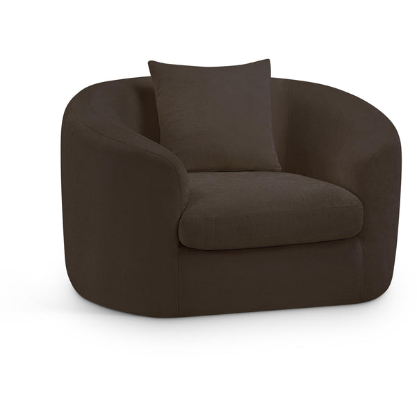 Meridian Penelope Brown Chenille Fabric Chair IMAGE 1