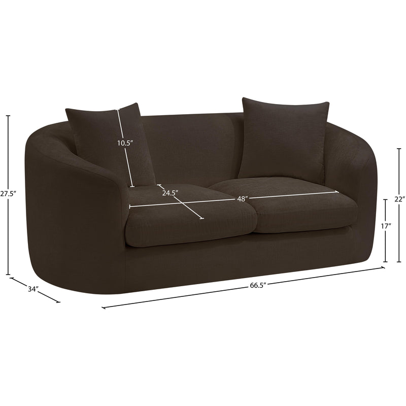 Meridian Penelope Brown Chenille Fabric Loveseat IMAGE 14