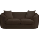 Meridian Penelope Brown Chenille Fabric Loveseat IMAGE 3
