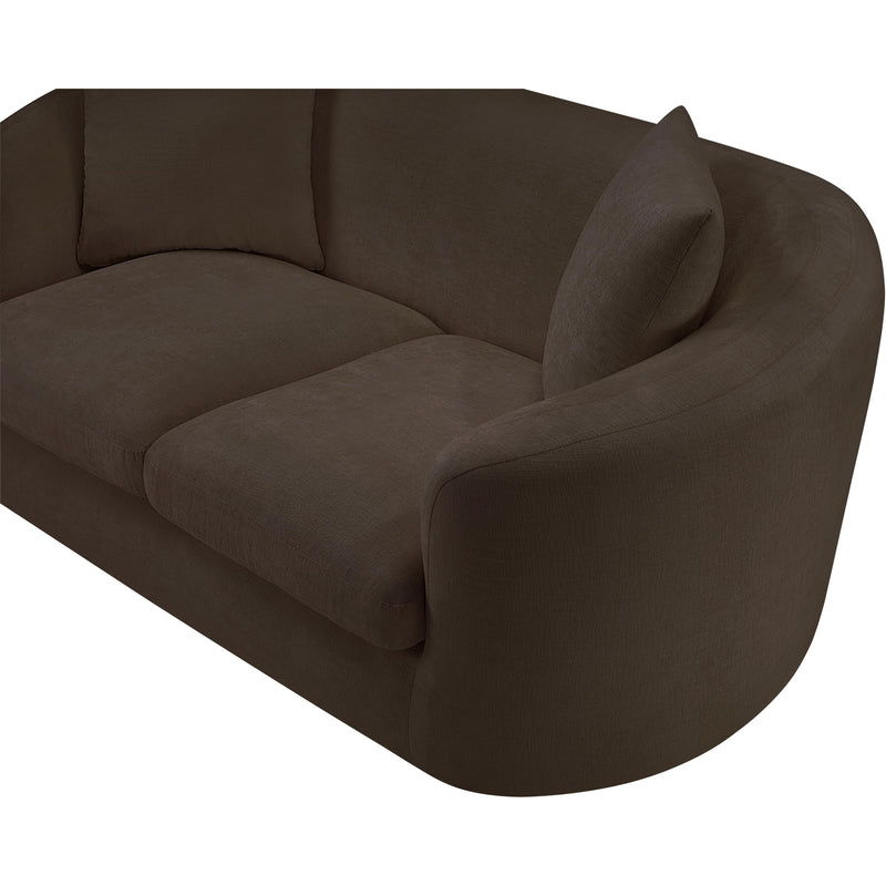 Meridian Penelope Brown Chenille Fabric Loveseat IMAGE 9