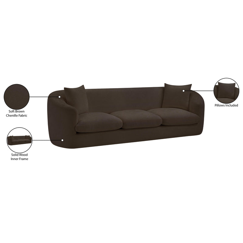 Meridian Penelope Brown Chenille Fabric Sofa IMAGE 15