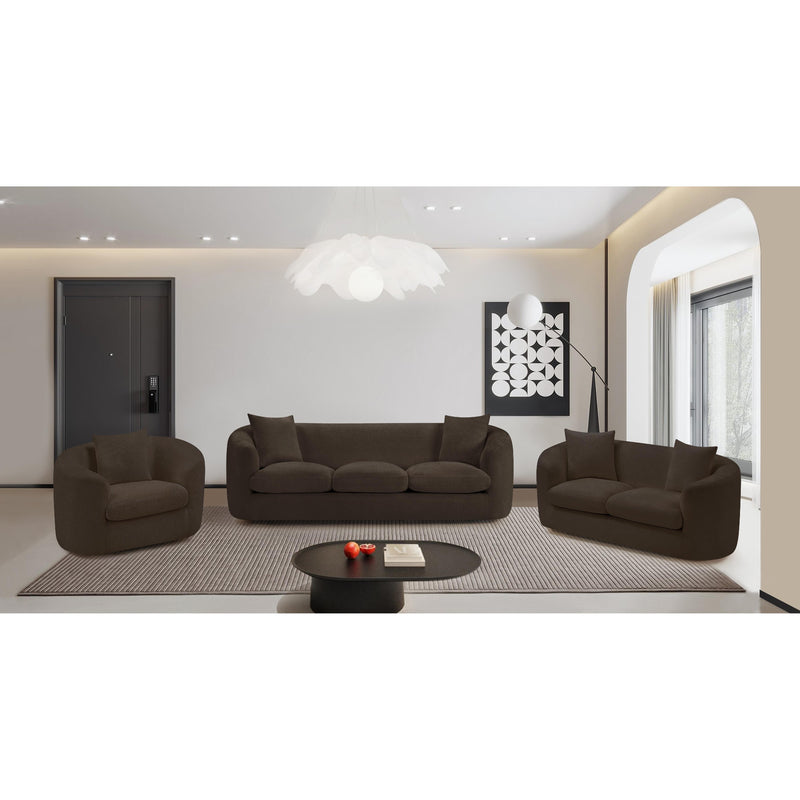 Meridian Penelope Brown Chenille Fabric Sofa IMAGE 16