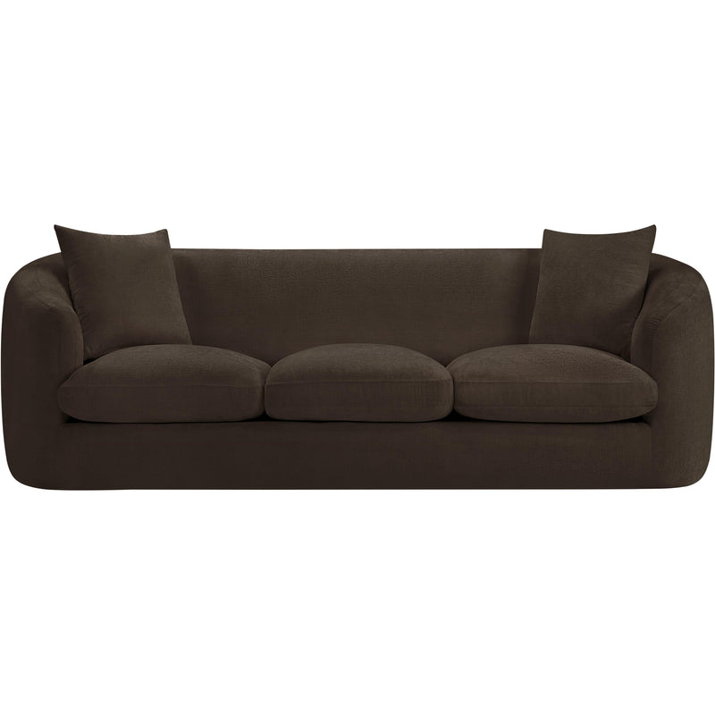 Meridian Penelope Brown Chenille Fabric Sofa IMAGE 3