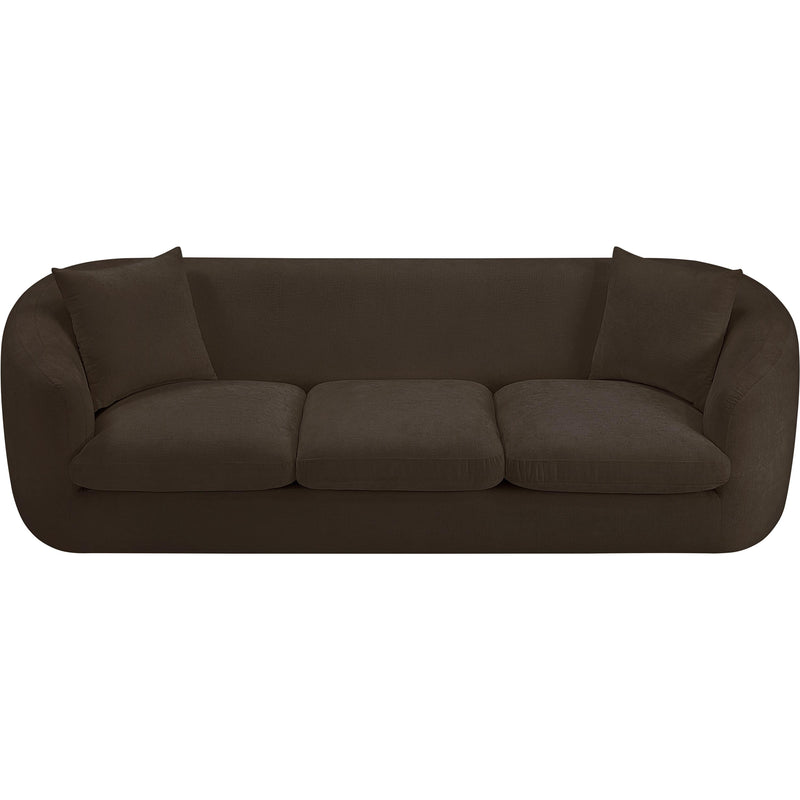Meridian Penelope Brown Chenille Fabric Sofa IMAGE 6