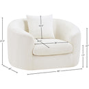 Meridian Penelope Cream Chenille Fabric Chair IMAGE 12