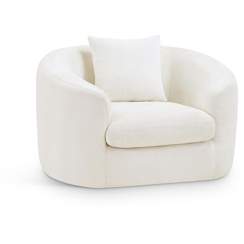 Meridian Penelope Cream Chenille Fabric Chair IMAGE 1